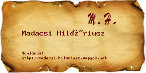 Madacsi Hiláriusz névjegykártya